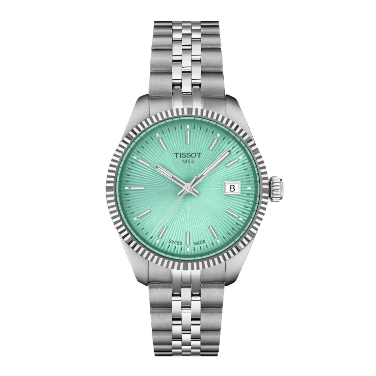 Tissot Ballade Swiss Quartz Green Dial Women`s Watch T1562101109100 - Dial: Green, Band: Gray