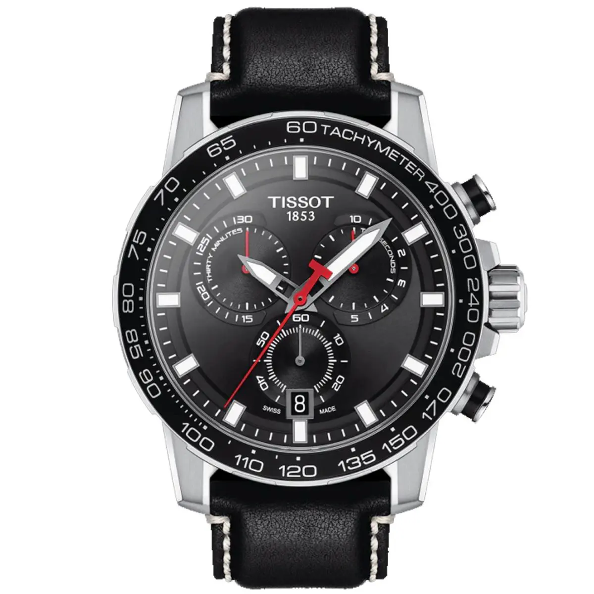 Tissot Supersport Chrono T125.617.16.051.00 Quartz Black Dial Men`s Watch 45.5mm