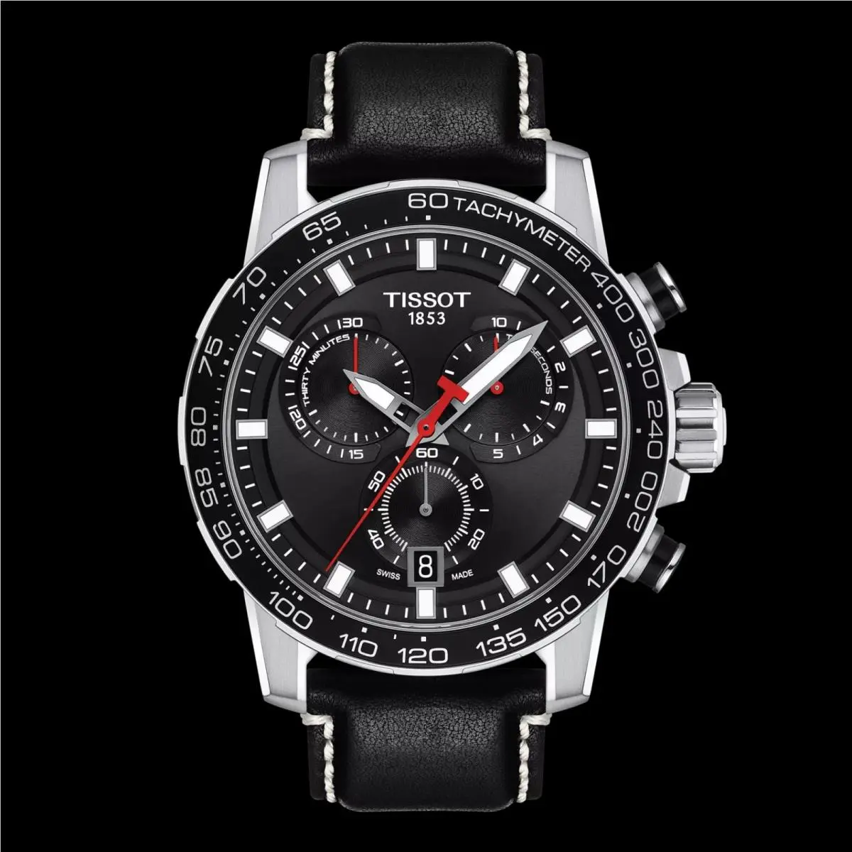 Tissot Supersport Chrono T125.617.16.051.00 Quartz Black Dial Men`s Watch 45.5mm
