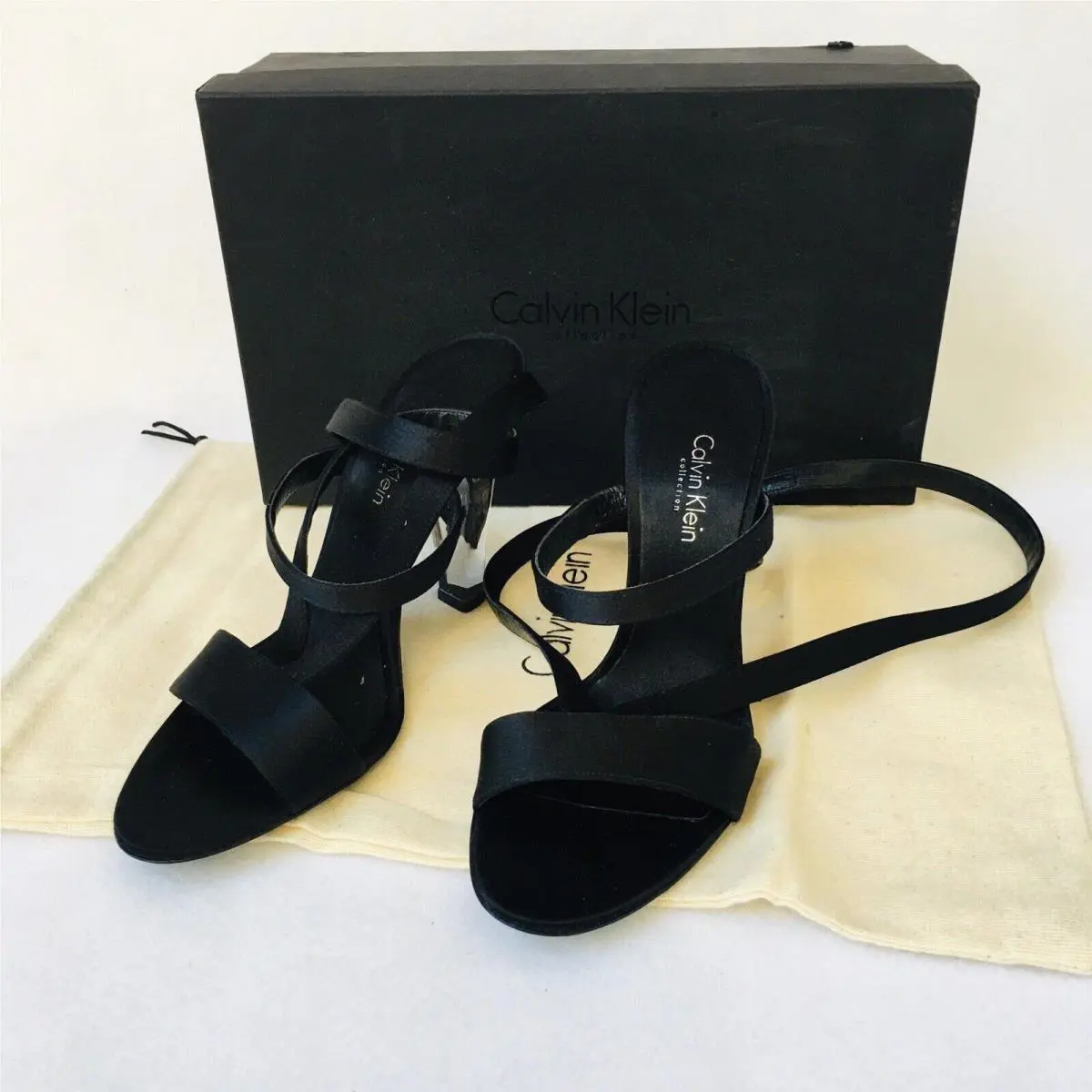 Calvin Klein Collection US 6M Women Hi Heel Shoes W Box Dust Bag Italy