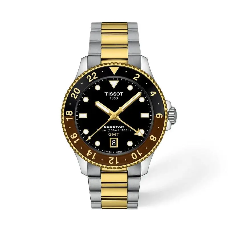 Tissot Seastar 1000 Quartz Gmt Black Dial Men`s Watch T120.852.22.051.00