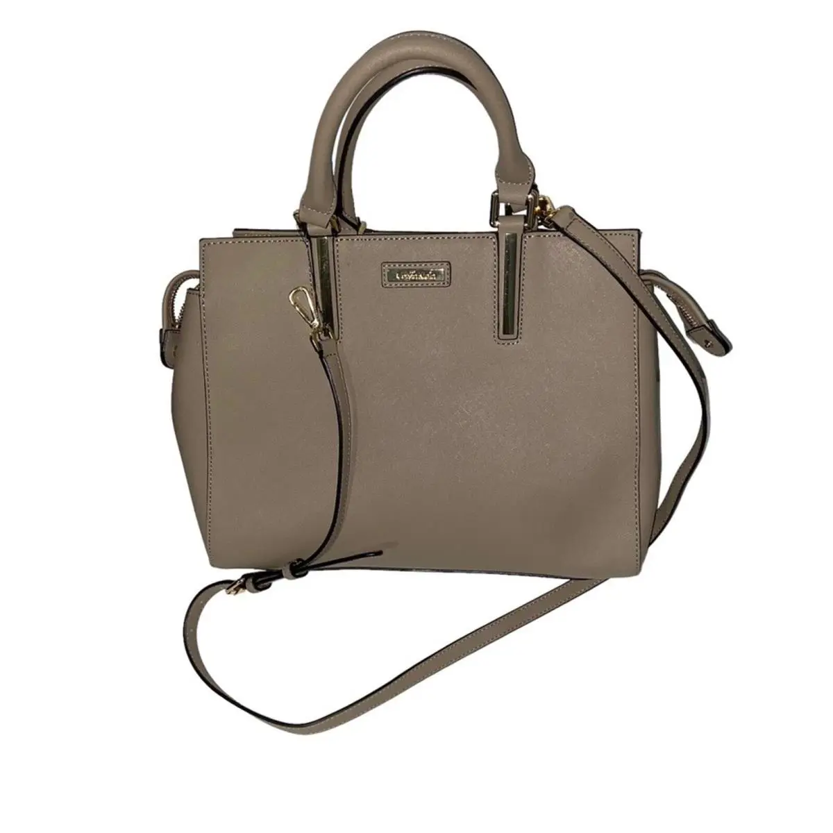 Calvin Klein Leather Mushroom Color Shoulder Handbag