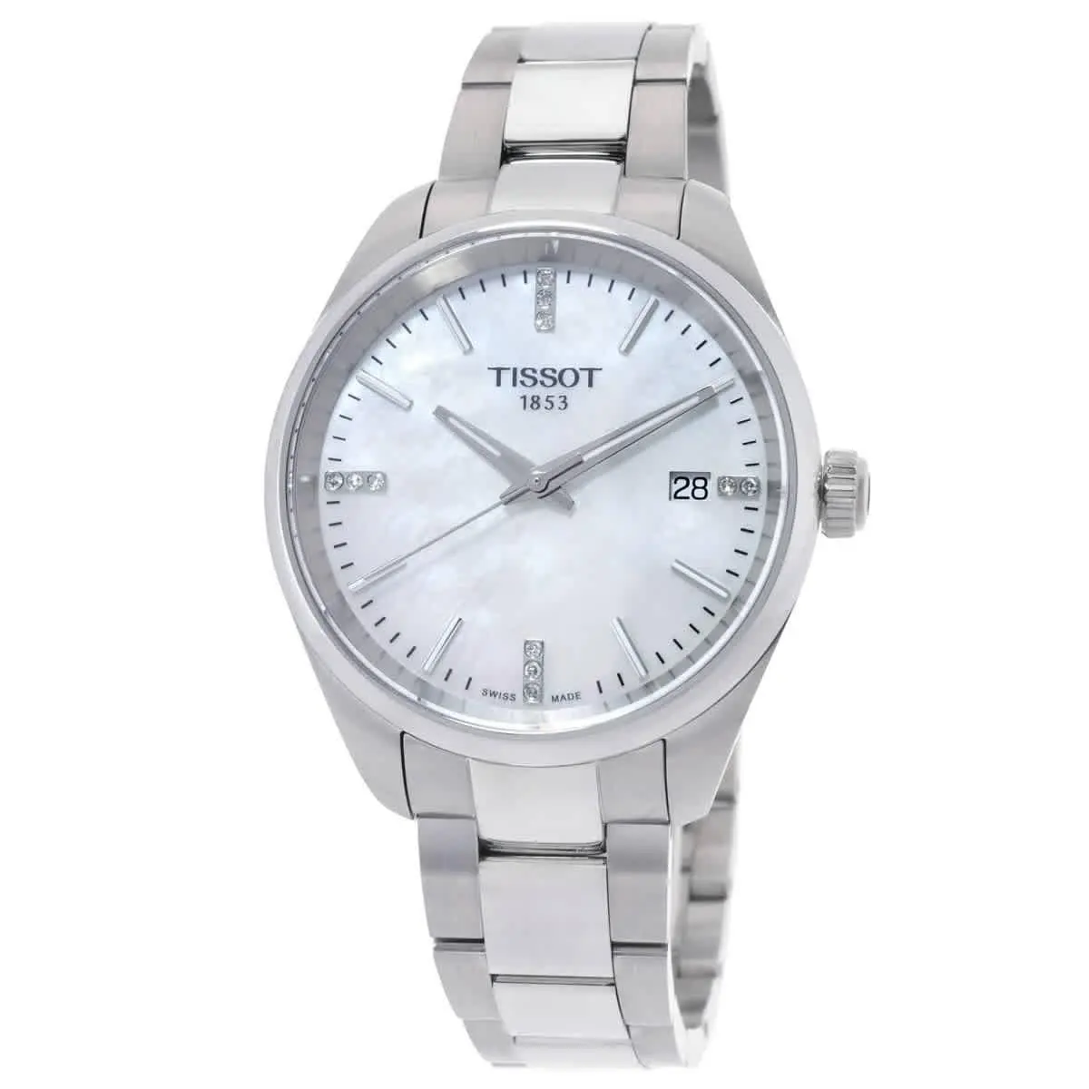 PR 100 Quartz Diamond White Mop Dial Watch T1502101111600 by Tissot