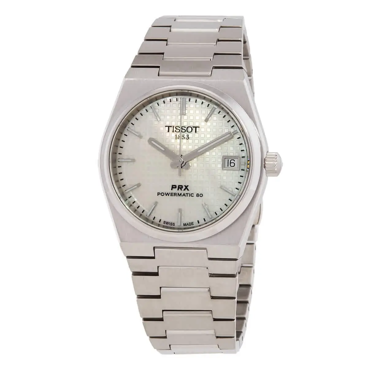 Tissot Prx Powermatic 80 Automatic Ladies Watch T137.207.11.111.00 - Dial: White, Band: Gray, Bezel: Silver