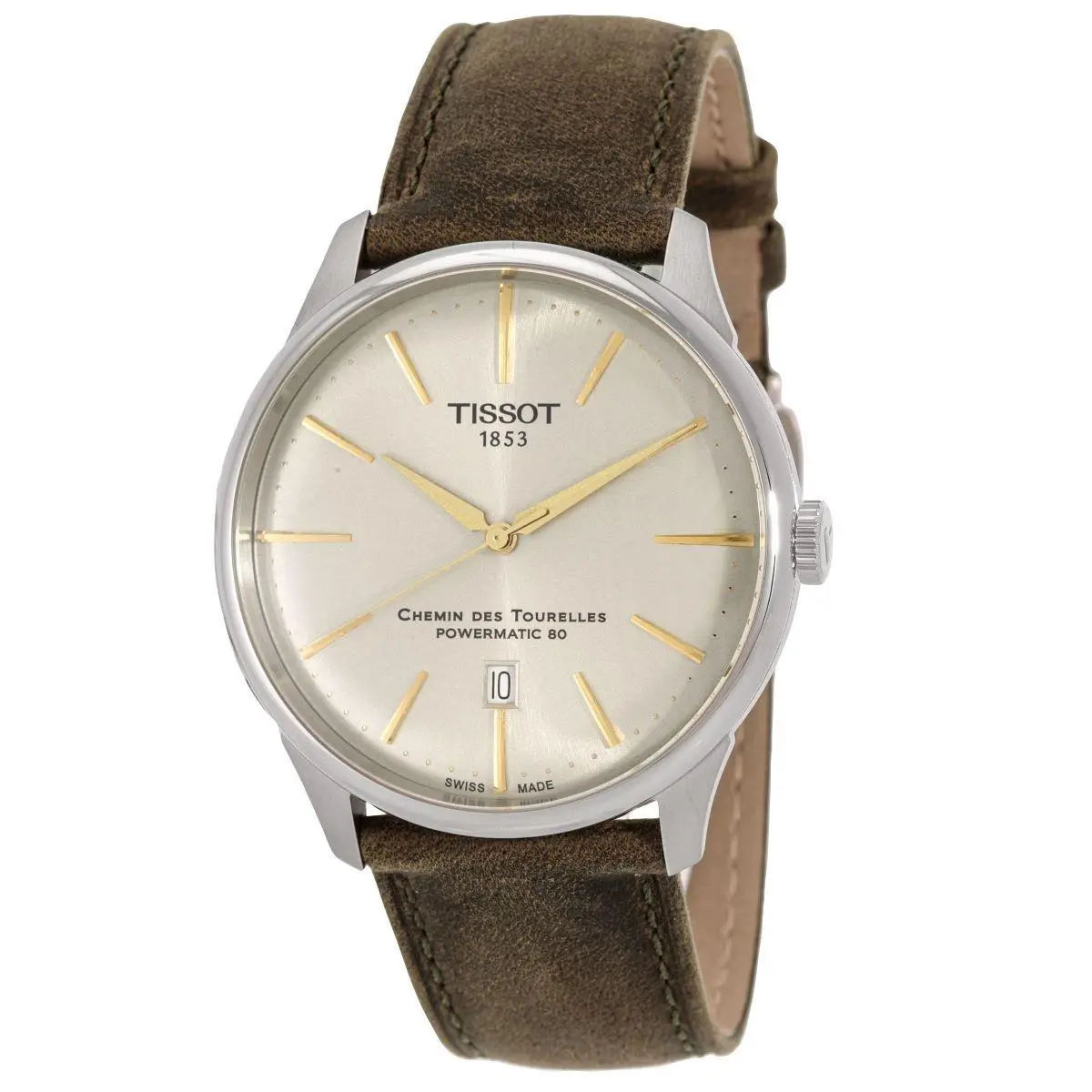 Men`s Chemin Des Tourelles Automatic Ivory Dial Watch- T1394071626100 by Tissot