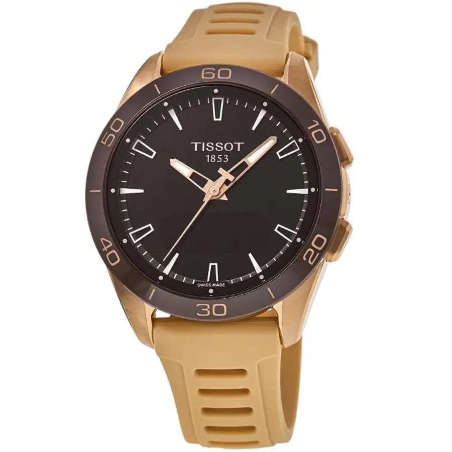 Tissot T-touch Connect Solar Sport Gmt Men`s Watch T153.420.47.051.05 - Face: Digital, Dial: Digital, Band: Beige