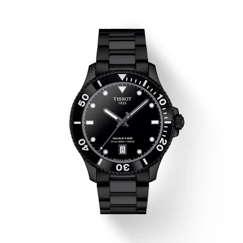 Tissot Seastar 1000 Quartz 40mm Black Stainless Steel Watch T1204103305100