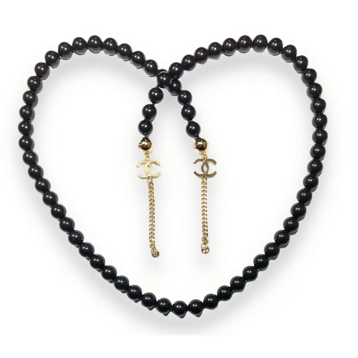 Chanel Black Pearl Chain Made In Italy 32” Length