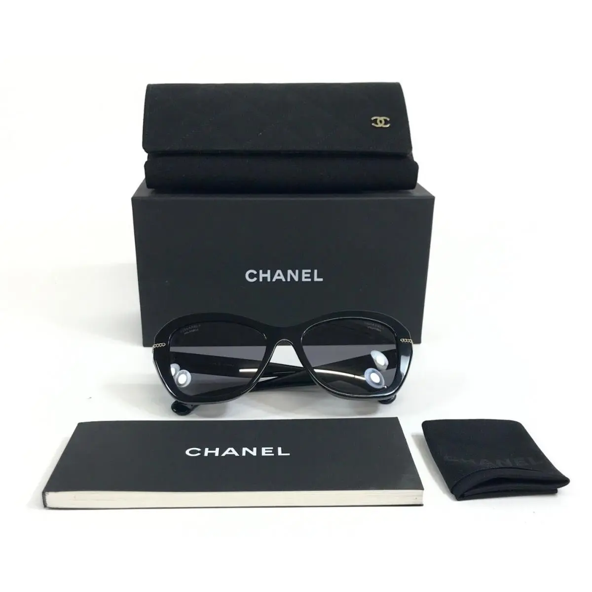 Chanel Sunglasses 5510-A c.622/T8 Black Asian Fit Frames w Gray Polarized Lenses
