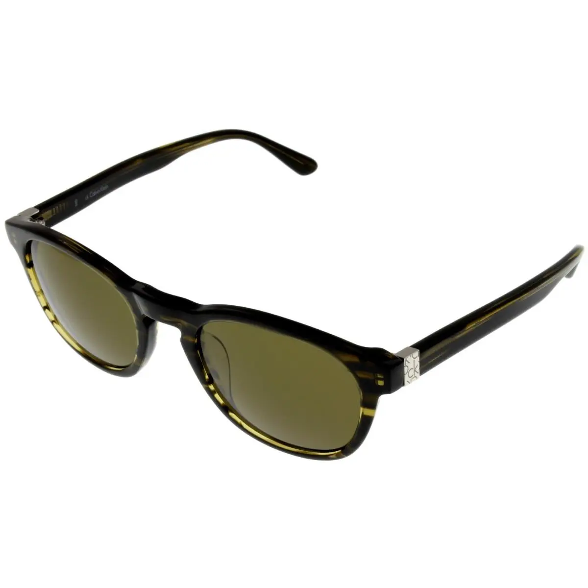 Calvin Klein Sunglasses Unisex Striped Green Round CK4088S 272