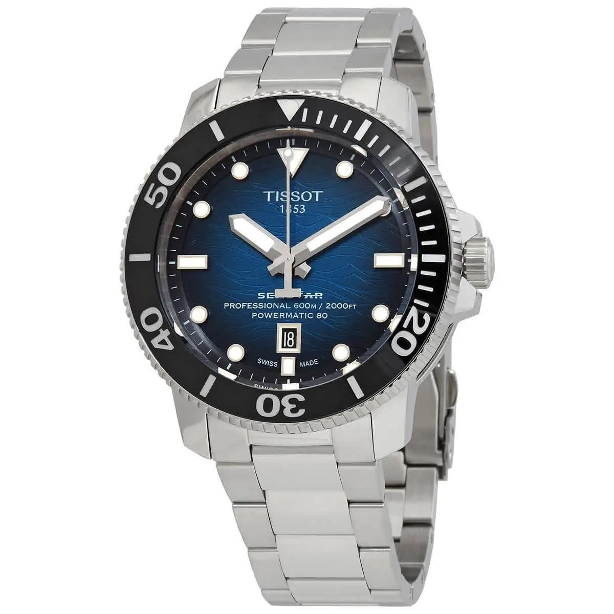 Tissot Seastar 2000 Automatic Men`s Watch T120.607.11.041.01 - Dial: Blue, Band: Silver, Bezel: Black