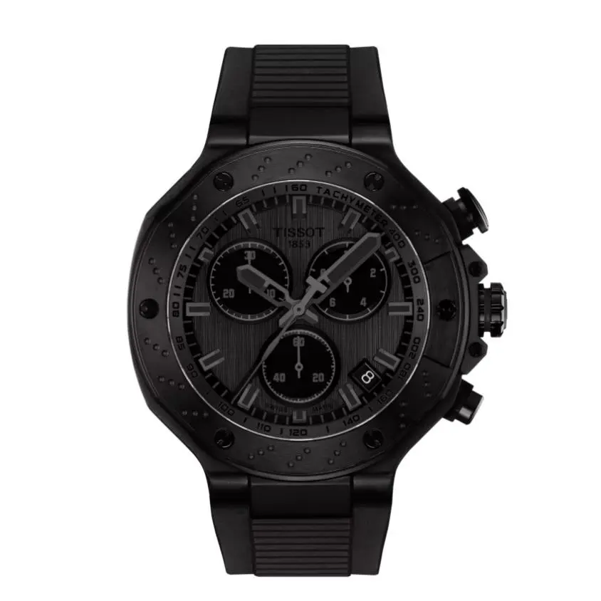 Tissot T-race Quartz Dark Grey Dial Black Pvd 45mm Men`s Watch T1414173706100