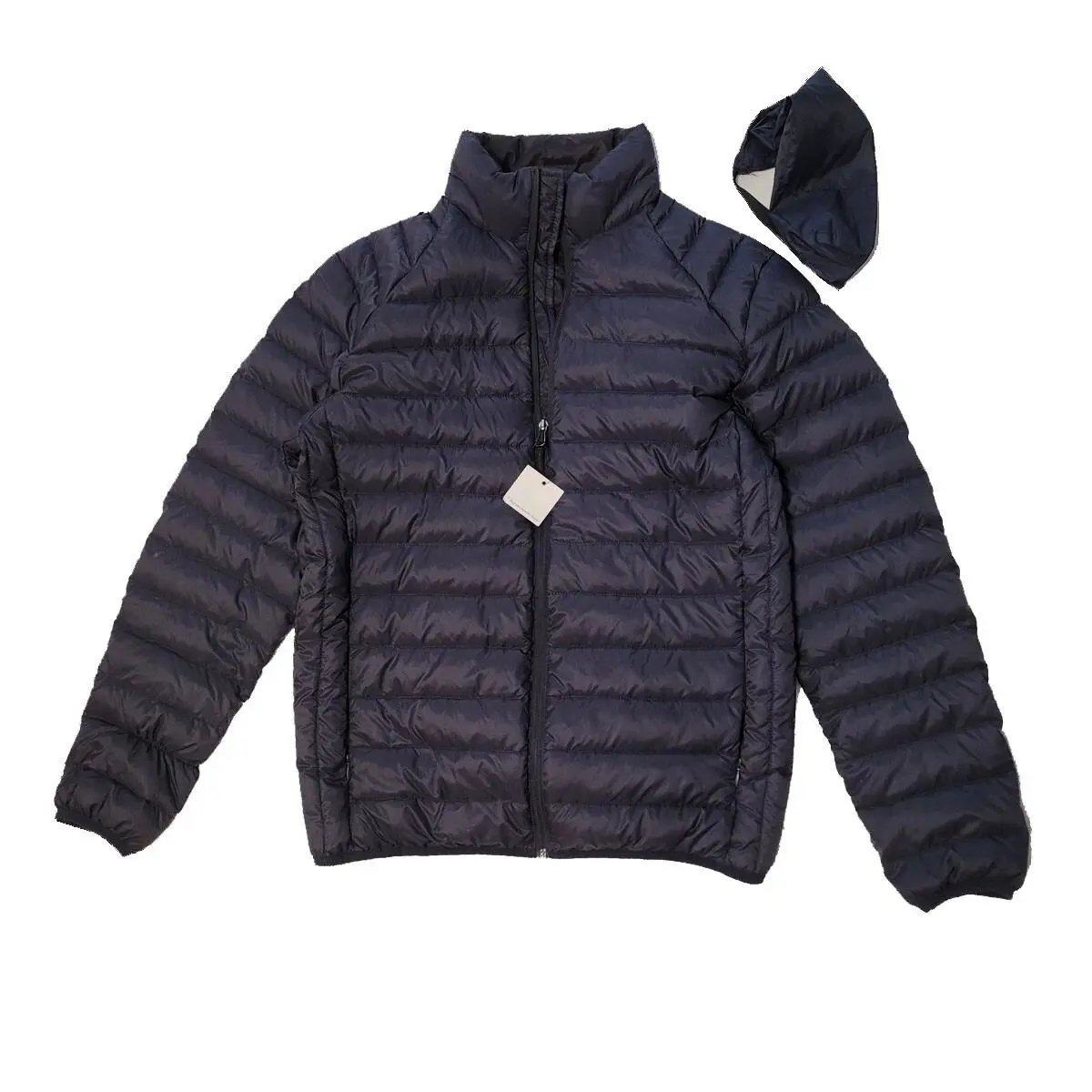 Calvin Klein Men`s Navy Blue Puffer Packable Down Jacket Coat Size S with Bag