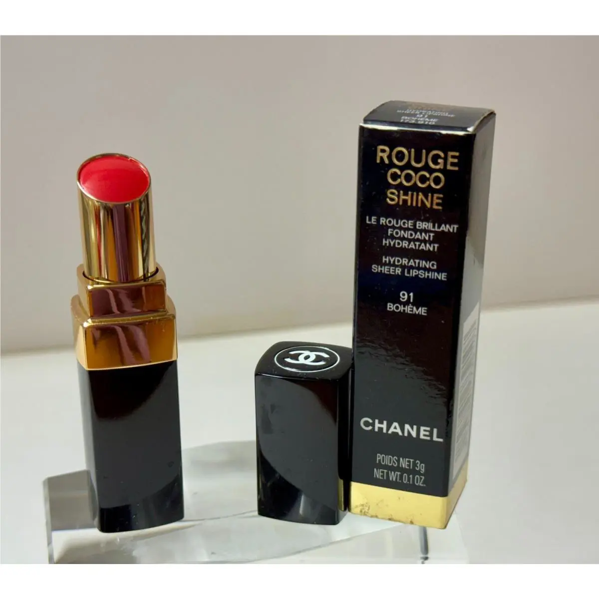 91 Boheme By Chanel Rouge Coco Hydrating Sheer Lip Shine Full/s