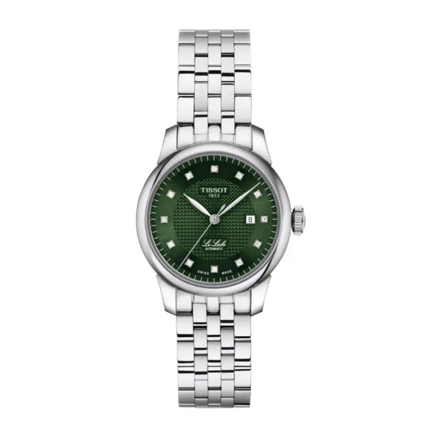 Tissot Le Locle Classic Traditional Green Dial Women`s Watch T0062071109600 - Dial: Green, Band: Silver, Bezel: Silver