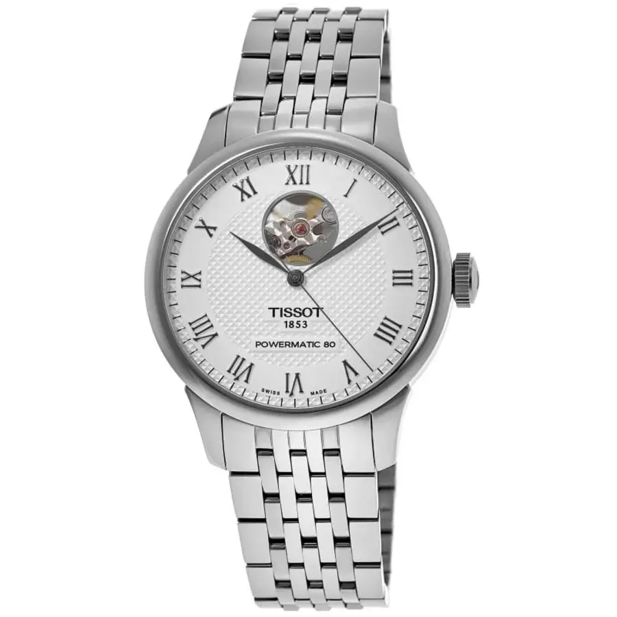 Tissot Le Locle Powermatic 80 Silver Dial Men`s Watch T006.407.11.033.02 - Silver, Dial: Silver, Band: Silver