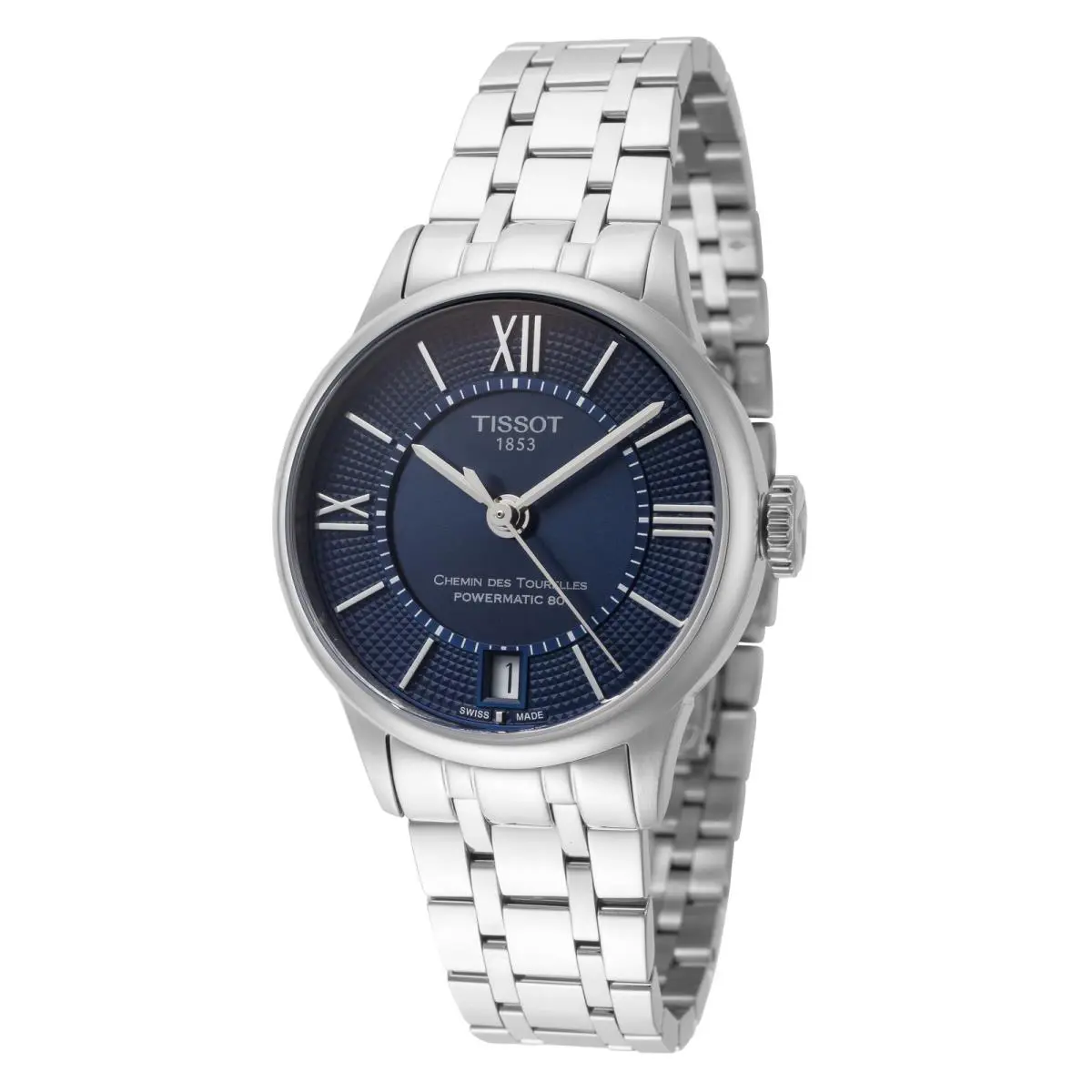 Tissot Women`s T-classic 32mm Automatic Watch T0992071104800 - Dial: Blue, Band: Silver Tone, Other Dial: Blue