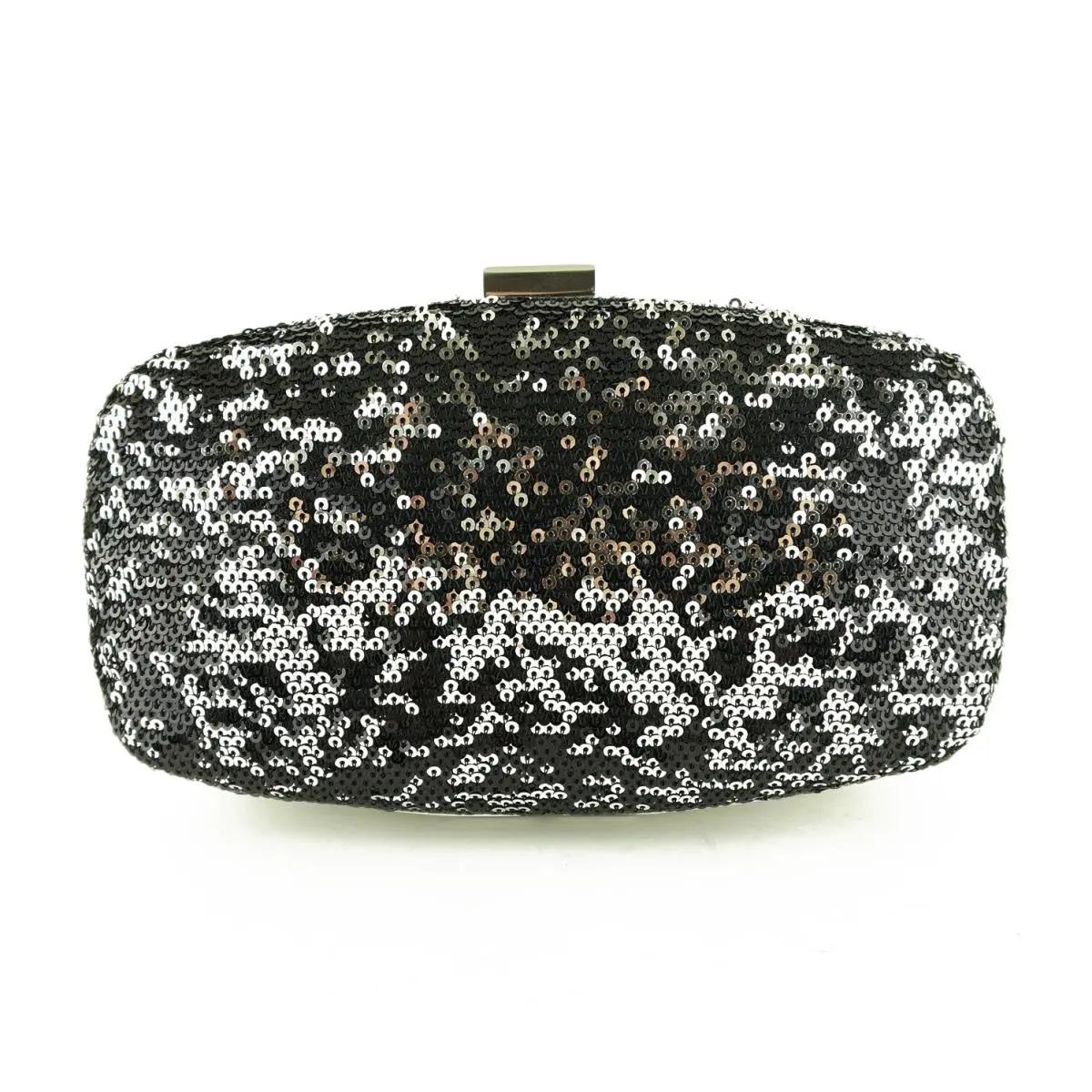 Calvin Klein Sequin Clutch / Handbag / Purse Black / Silver Sequ