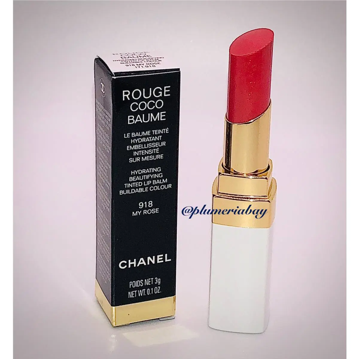 Chanel Rouge Coco Baume Hydrating Tinted Lip Balm 918 MY Rose Full Size