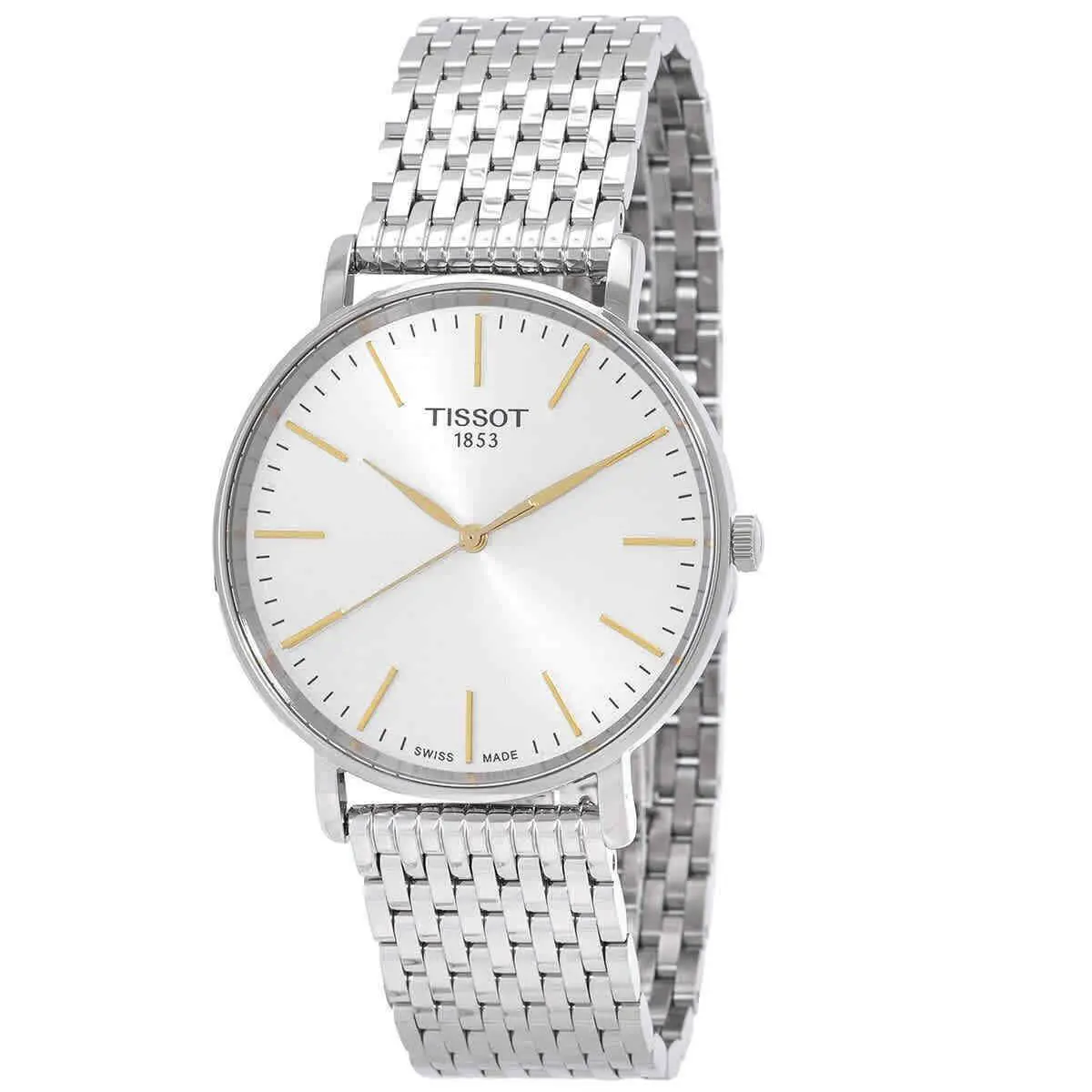Tissot Everytime Quartz White Dial Men`s Watch T143.410.11.011.01 - Dial: White, Band: Silver, Bezel: Silver