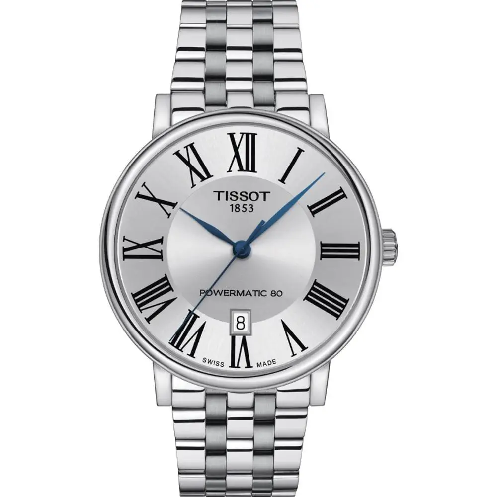Tissot Men`s Carson Premium Sapphire Stainless Steel Watch - T1224071103300 - Dial: Silver, Band: Silver, Gray, Bezel: Silver