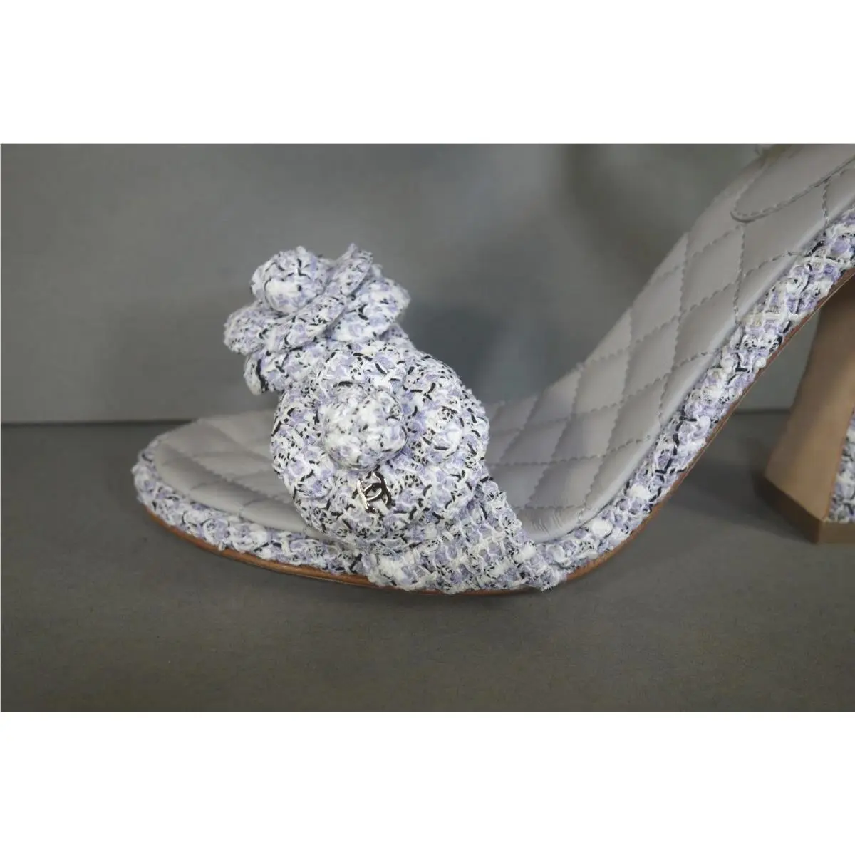 Chanel shoes - Chanel Camellia Sandals - Camellia Sandals - Purple, s: Lavender/Purple White Black (UPC: 3572641375399) 8