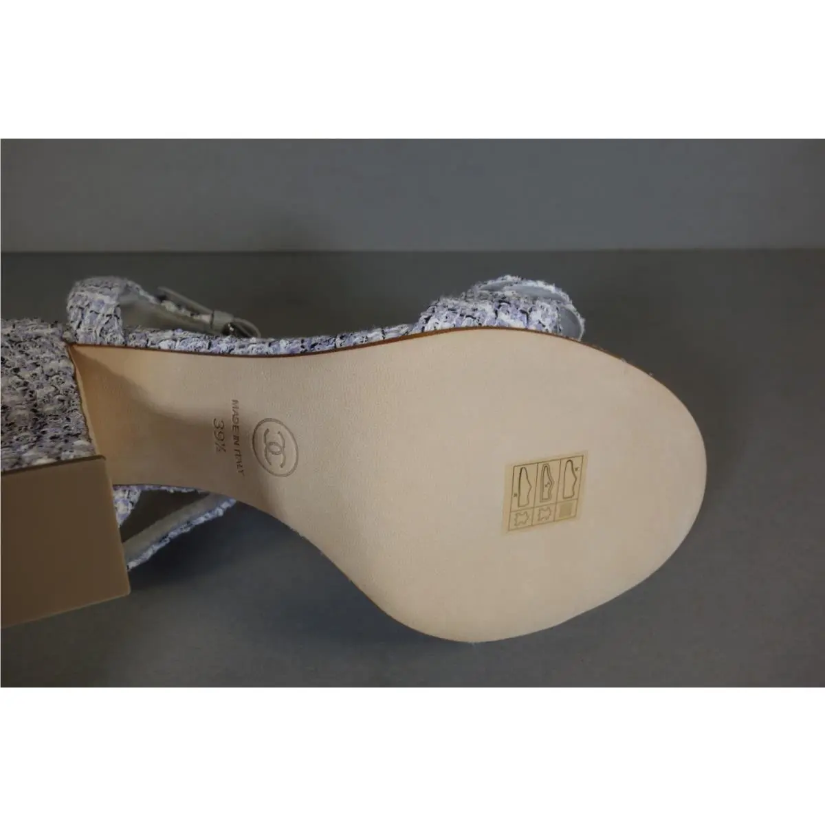 Chanel shoes - Chanel Camellia Sandals - Camellia Sandals - Purple, s: Lavender/Purple White Black (UPC: 3572641375399) 10
