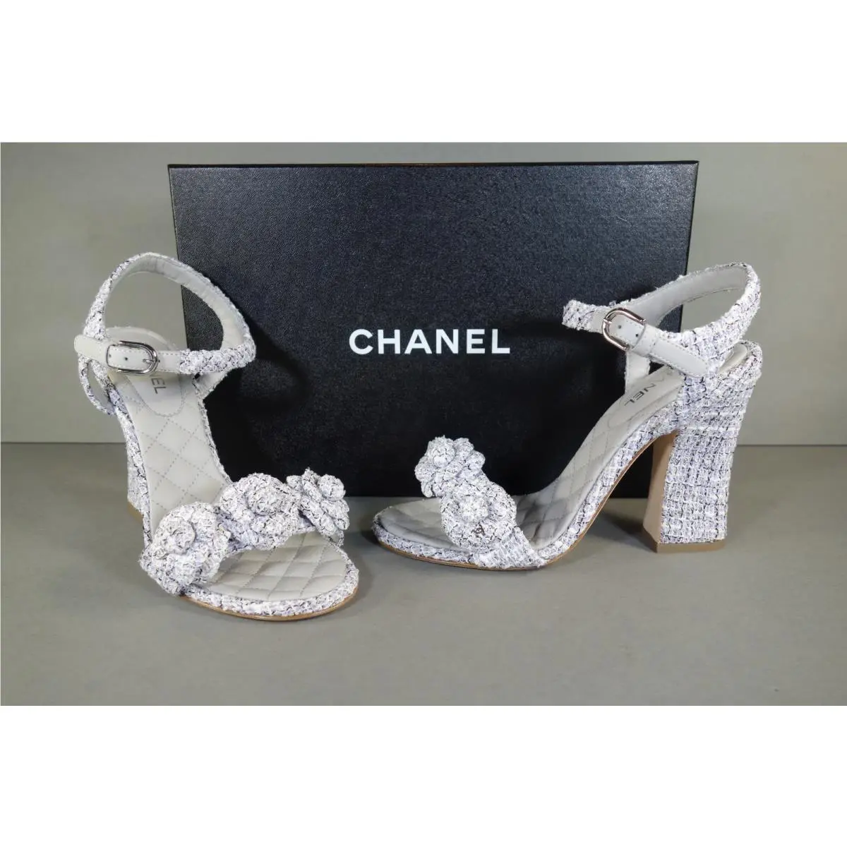 Chanel shoes - Chanel Camellia Sandals - Camellia Sandals - Purple, s: Lavender/Purple White Black (UPC: 3572641375399) 0
