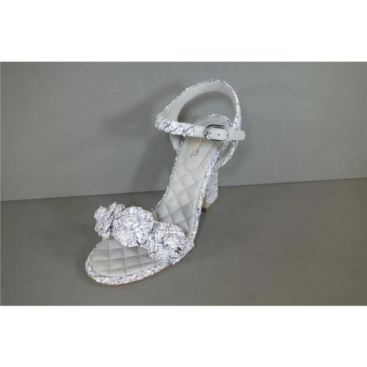 Chanel shoes - Chanel Camellia Sandals - Camellia Sandals - Purple, s: Lavender/Purple White Black (UPC: 3572641375399) 4