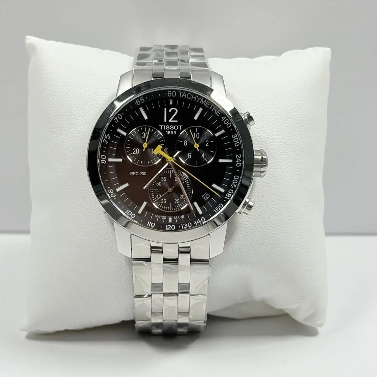 Tissot Prc 200 T114.417.11.057.00 Chronograph Black Dial Stainless Men`s Watch