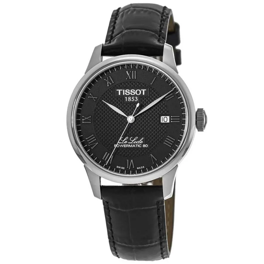 Tissot Le Locle Powermatic 80 Automatic Men`s Watch T006.407.16.053.00 - Face: Black, Dial: Black, Band: Black