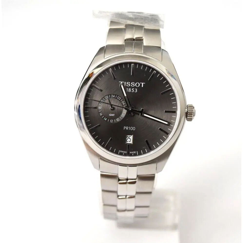 Tissot PR100 Gmt SS Gray Dial T1014521106100 Watch