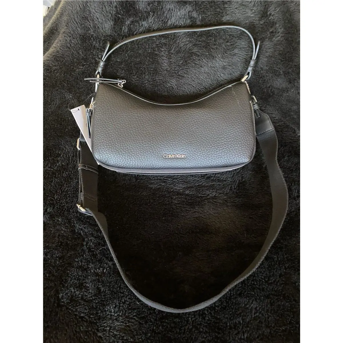 Calvin Klein Leather Double Strap Crossbody Black Gorgeous Classy