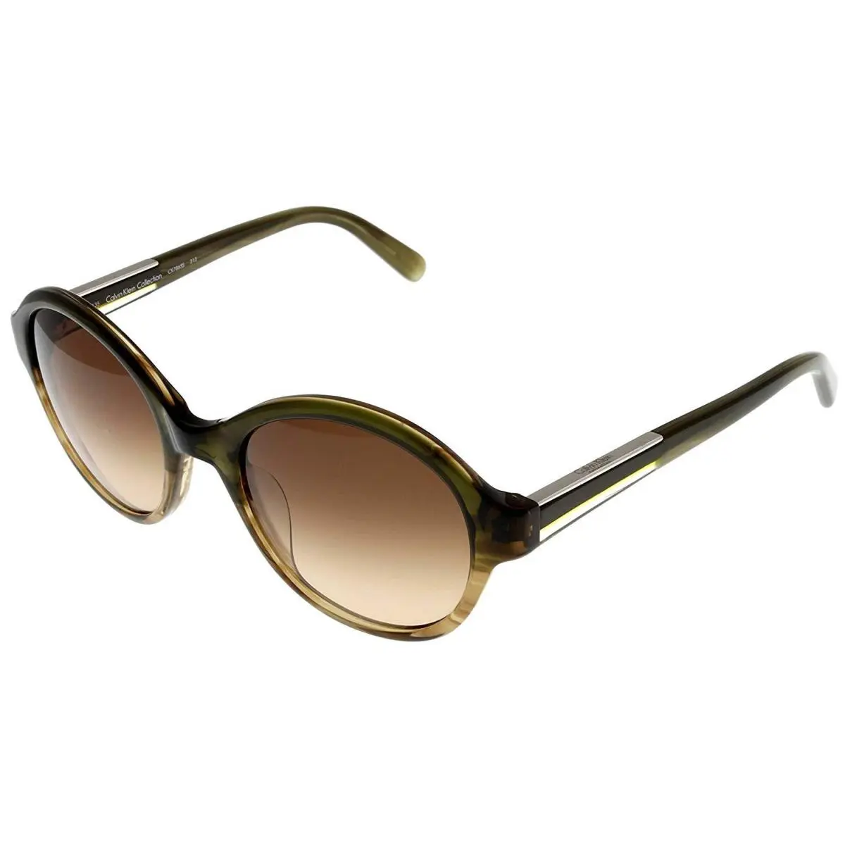 Calvin Klein Sunglasses Havana Olive Brown Unisex Round CK7865 313