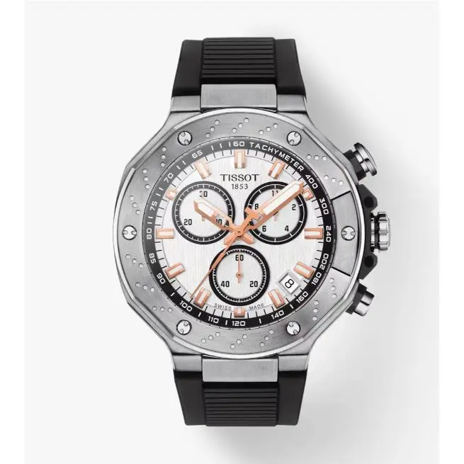 Tissot T-race Chronograph White Dial Black Strap Men`s Watch T1414171701100