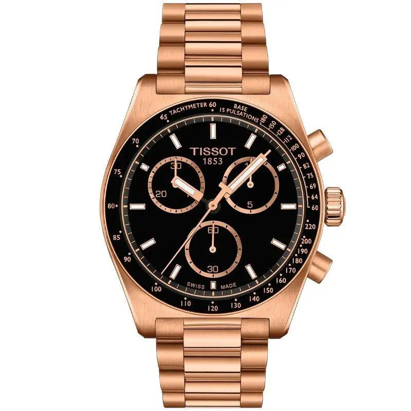 Tissot PR516 Chronograph Quartz 40mm Rose Gold Men`s Watch T1494173305100