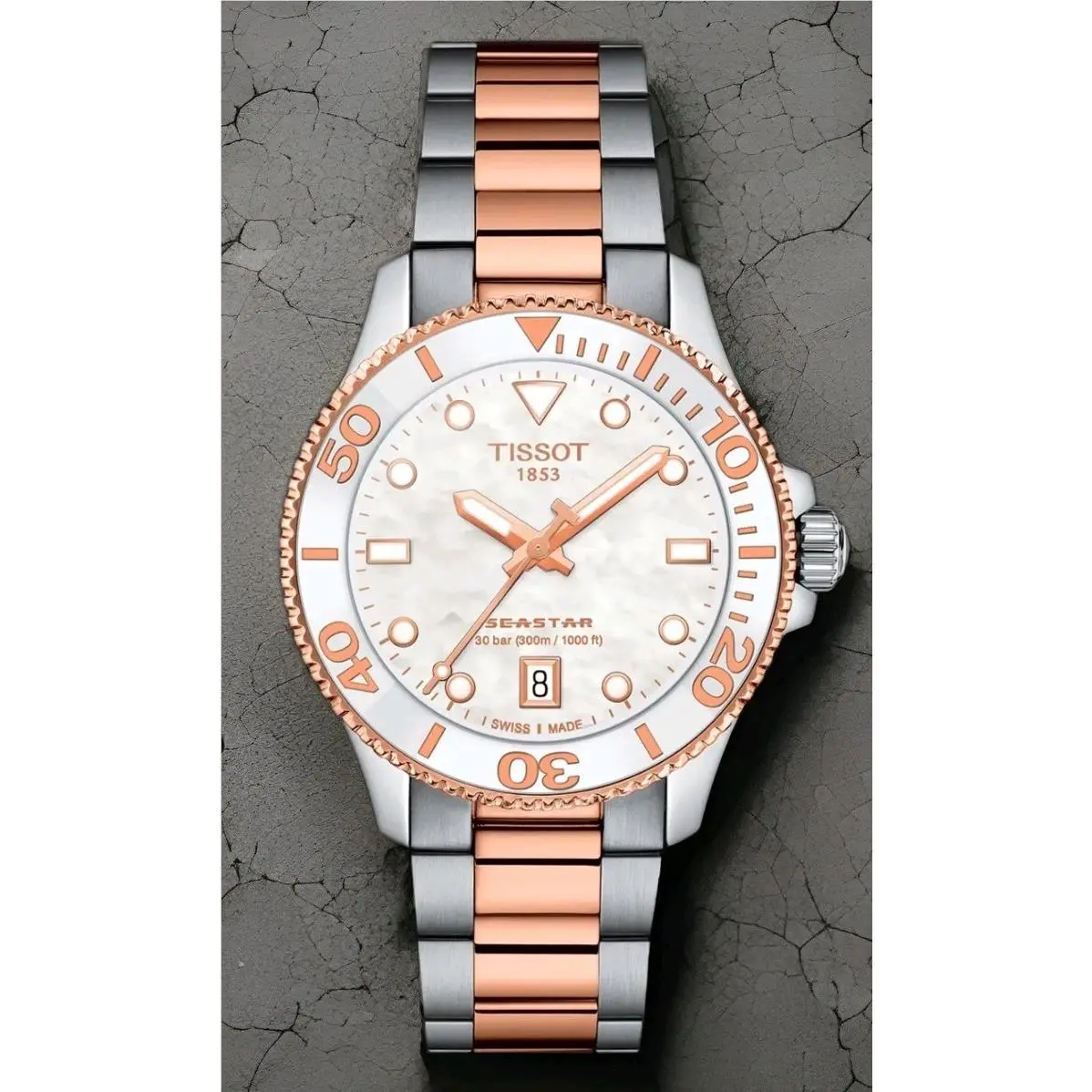 Seastar 1000 Steel Rose Gold 36 mm Quartz Wrist Watch T120.210.22.111.00 by Tissot