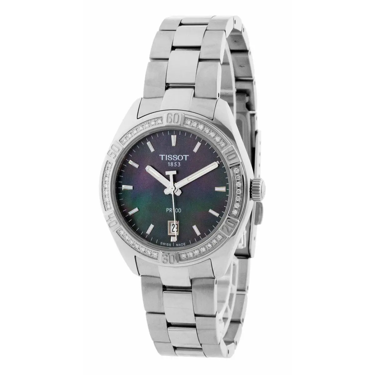 Tissot PR 100 Black Mop Dial 36mm Women`s Watch T101.910.61.121.00