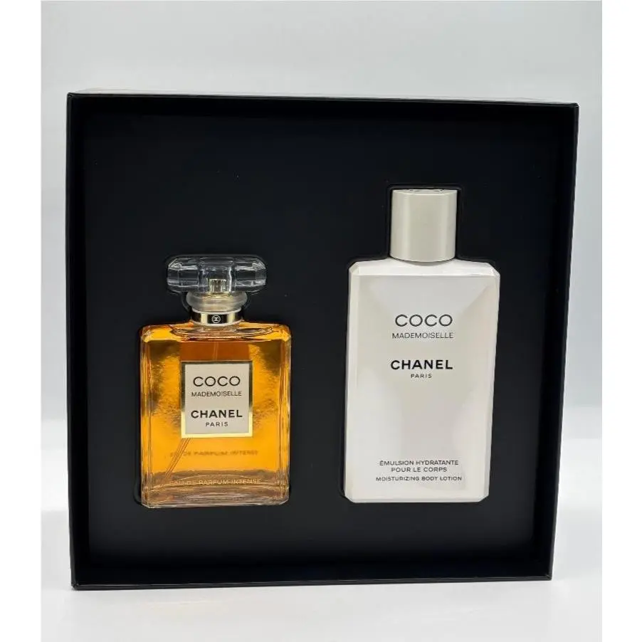 Coco Chanel Mademoiselle Gift Box Set Eau De Parfum 3.4 Body Lotion 6.7 oz