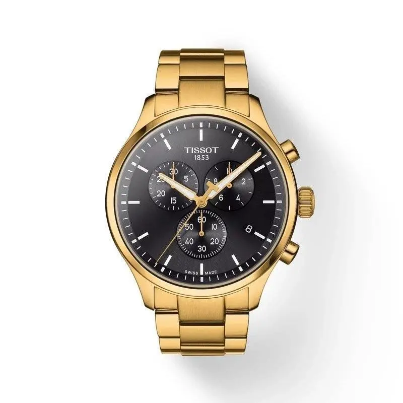 Tissot Chrono XL Classic Black Dial 45mm Men`s Gold Watch T1166173305100