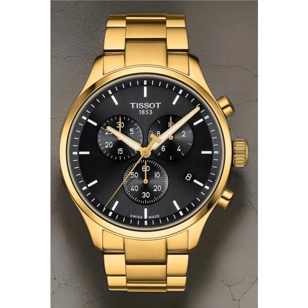 Tissot Chrono XL Classic T116.617.33.051.00 Black Dial Gold Men`s Watch 45mm