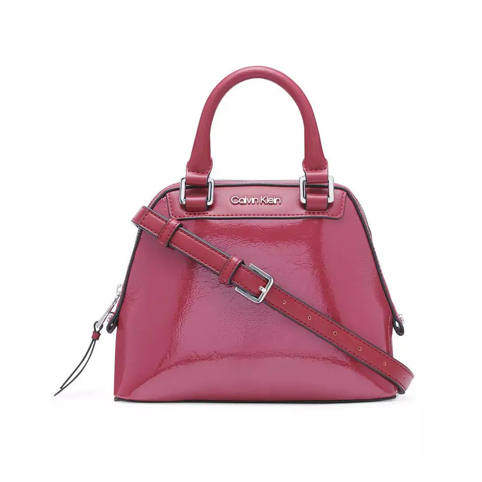 Calvin Klein Astatine Patent Mini Satchel Burgundy 220155