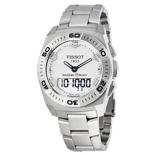 Racing-touch Chrono Stainless Steel White Dial Men`s Watch T0025201103100 by Tissot