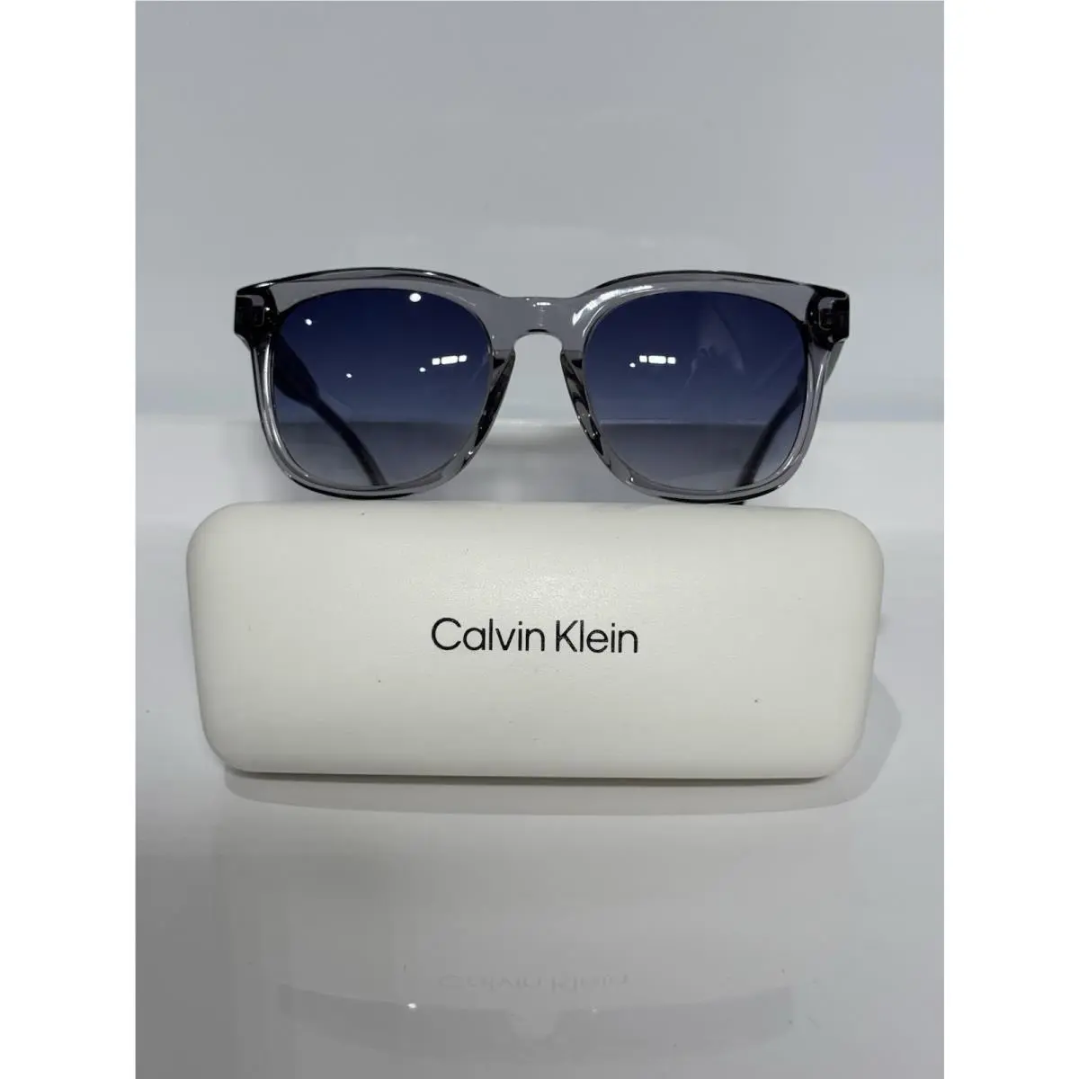 Calvin Klein CK4326SA 040 Smoke Crystal Acetate Blue Gradient Sunglasses 54mm