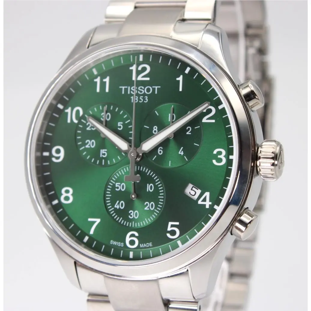 T116.617.11.092.00 Chrono XL Classic Quartz Green Dial Men`s Watch 45mm by Tissot