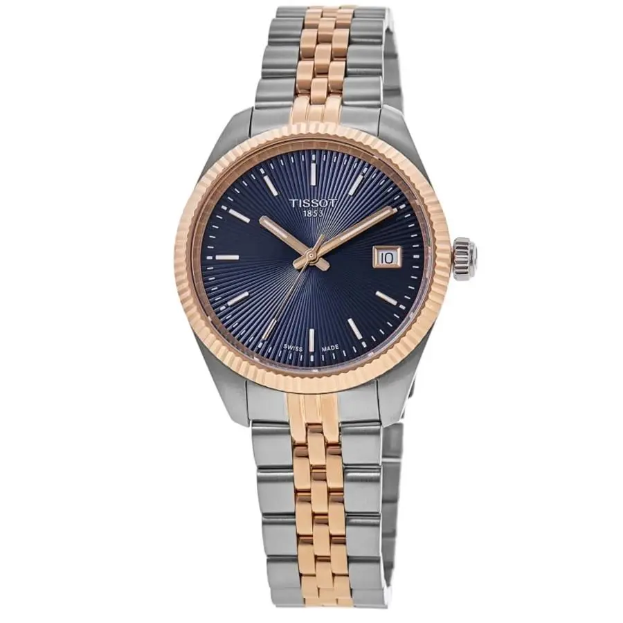 Tissot Ballade Quartz Blue Dial Two-tone Women`s Watch T156.210.22.041.00 - Face: Blue, Dial: Blue, Band: Two-Tone