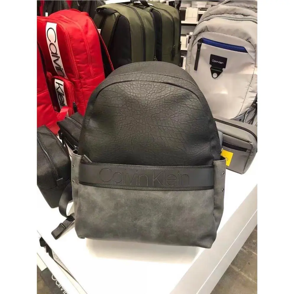 w Tag Calvin Klein Man Made Leather Classic Stylish Sport Backpack