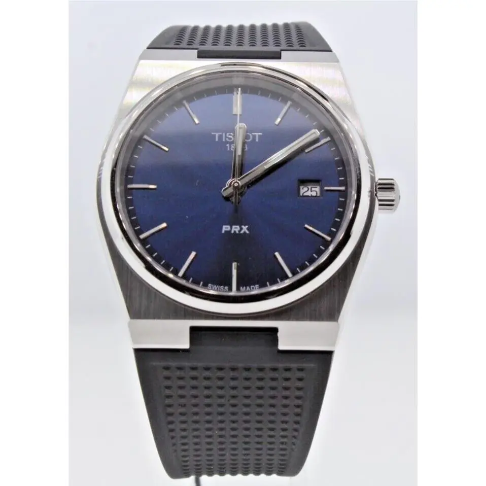Tissot Prx 40MM Quartz SS Black Dial Rubber Men`s Watch T137.410.17.041.00