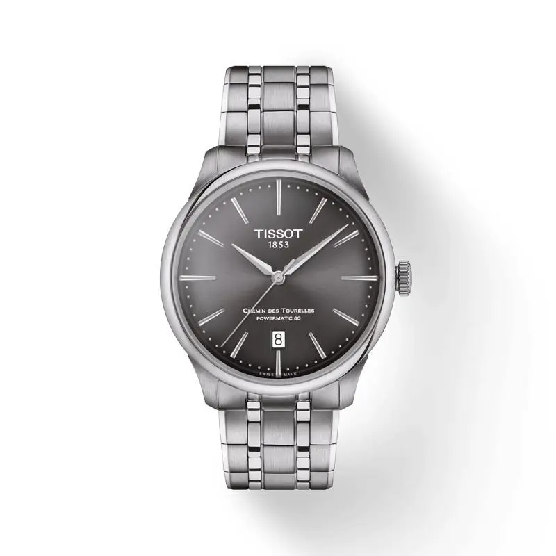 Tissot Chemin Des Tourelles Powermatic 80 39mm Watch T139.807.11.061.00 - Dial: Gray, Band: Silver