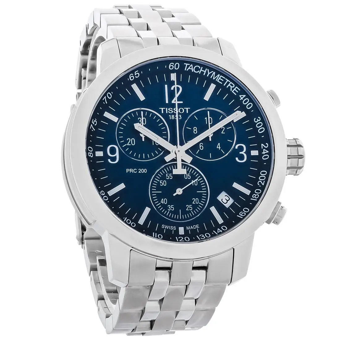 Tissot Prc 200 Men`s Chronograph Quartz Watch T114.417.11.047.00 - Face: Blue, Dial: Blue, Band: Silver